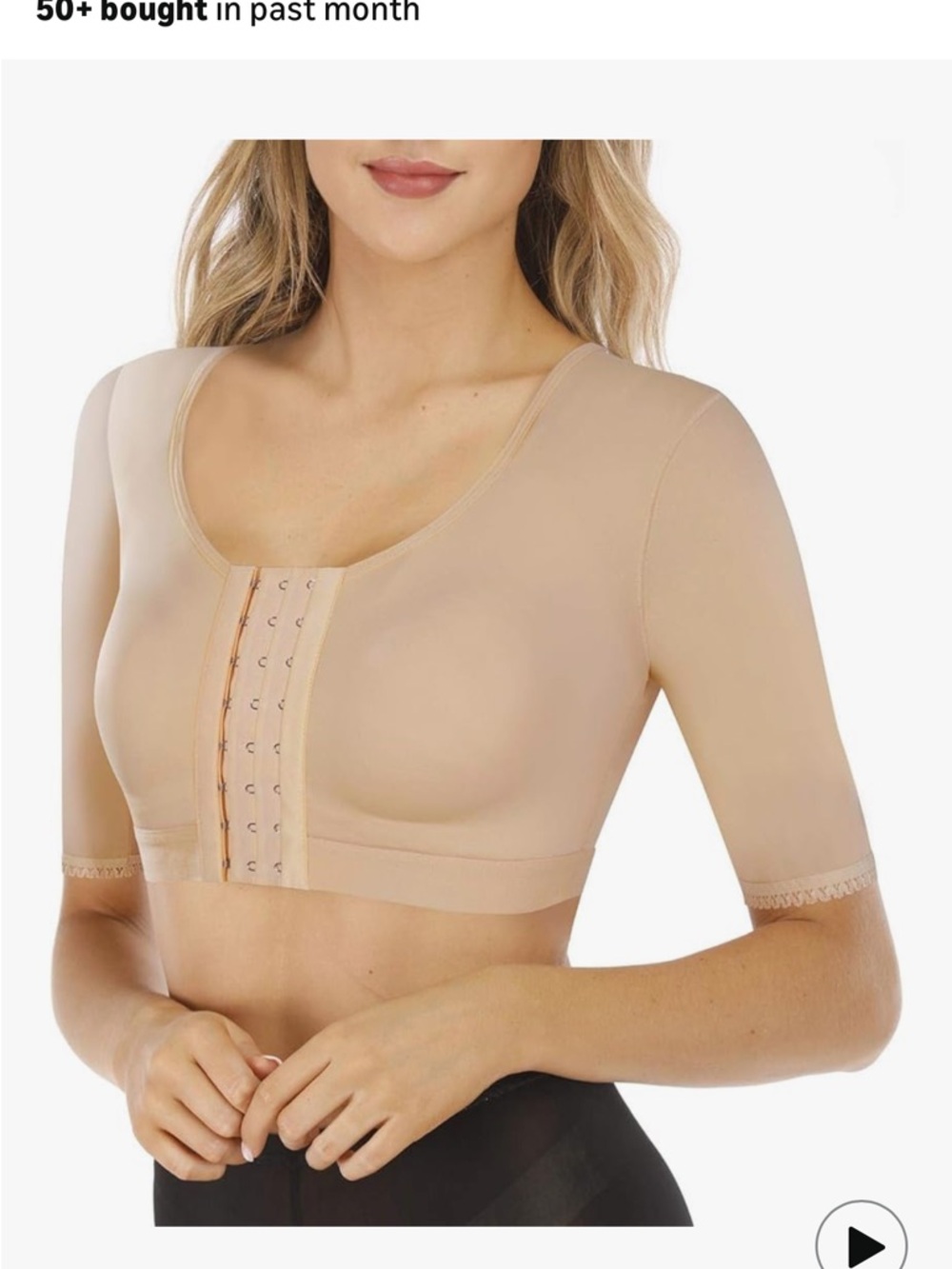 Small Brabic Front‑Hook Nude Compression Post‑Op Arm and Bust Garment